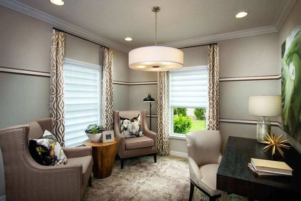 Illusion shades in a sunlit sitting room